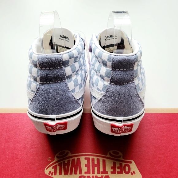 VANS Sk8-Mid Reissu Color Theory Checkerboard Ashley Blue Youth 6 - Picture 4 of 8
